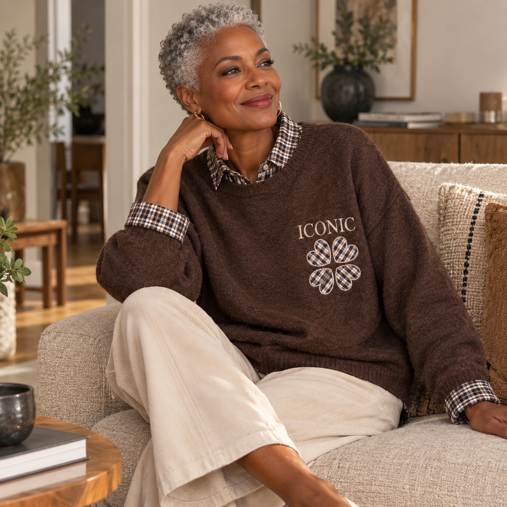 Pull ÉLISE – Maille & Carreaux