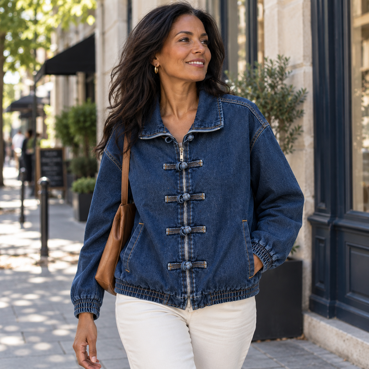Veste en jean "ISABEL" – Détails à nouer