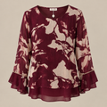 Blouse Reflets de Bordeaux – Imprimé Bordeaux & Noir