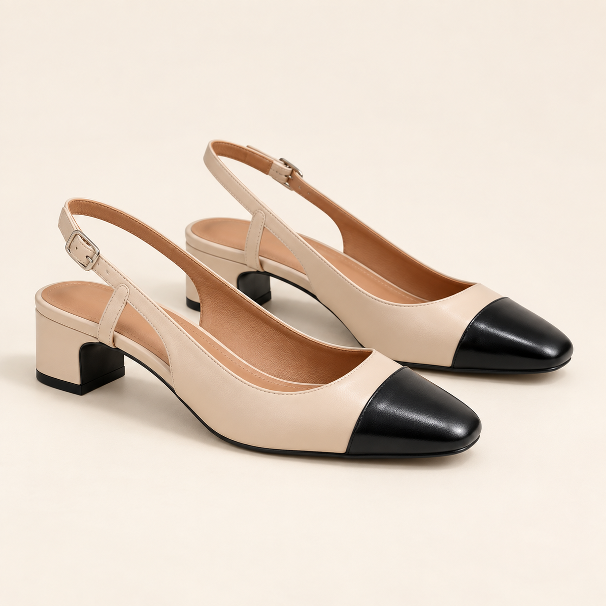 Escarpins Solène – Slingback bicolores