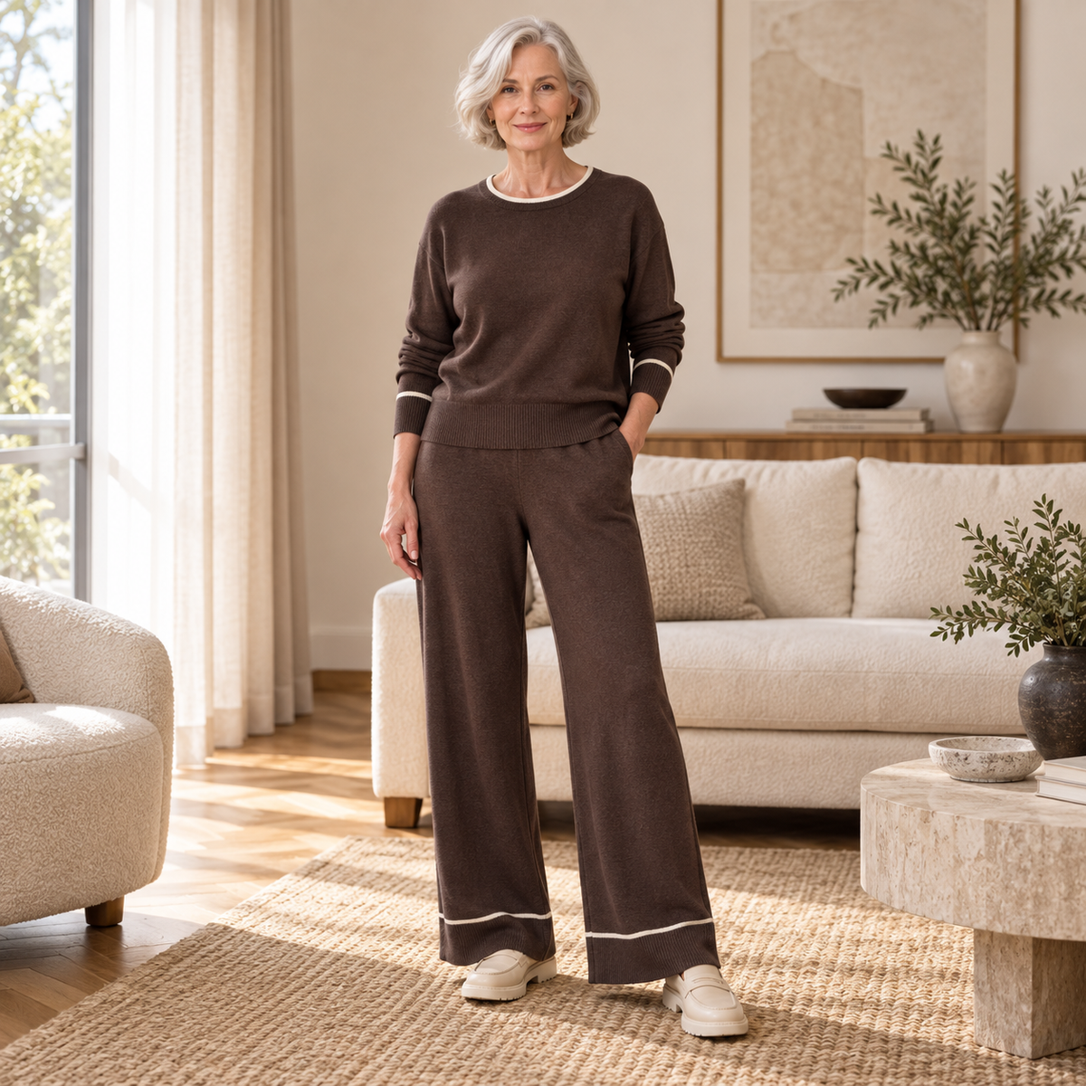 ENSEMBLE MAILLE ROMY – DÉTAILS CONTRASTÉS