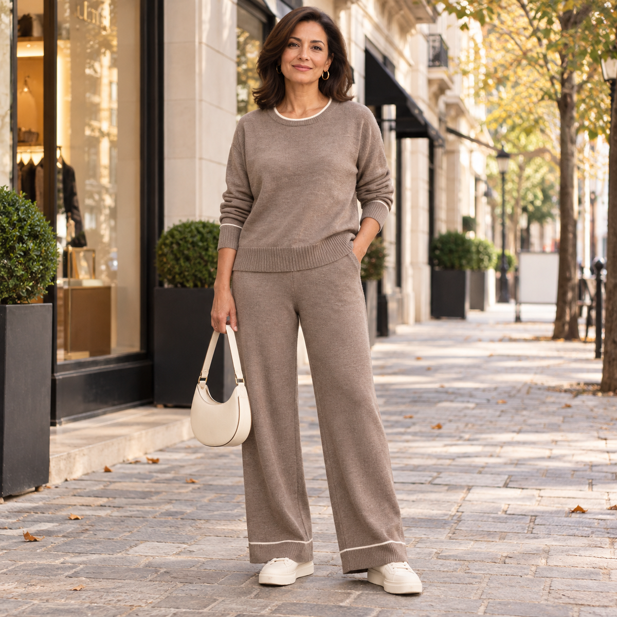 ENSEMBLE MAILLE ROMY – DÉTAILS CONTRASTÉS