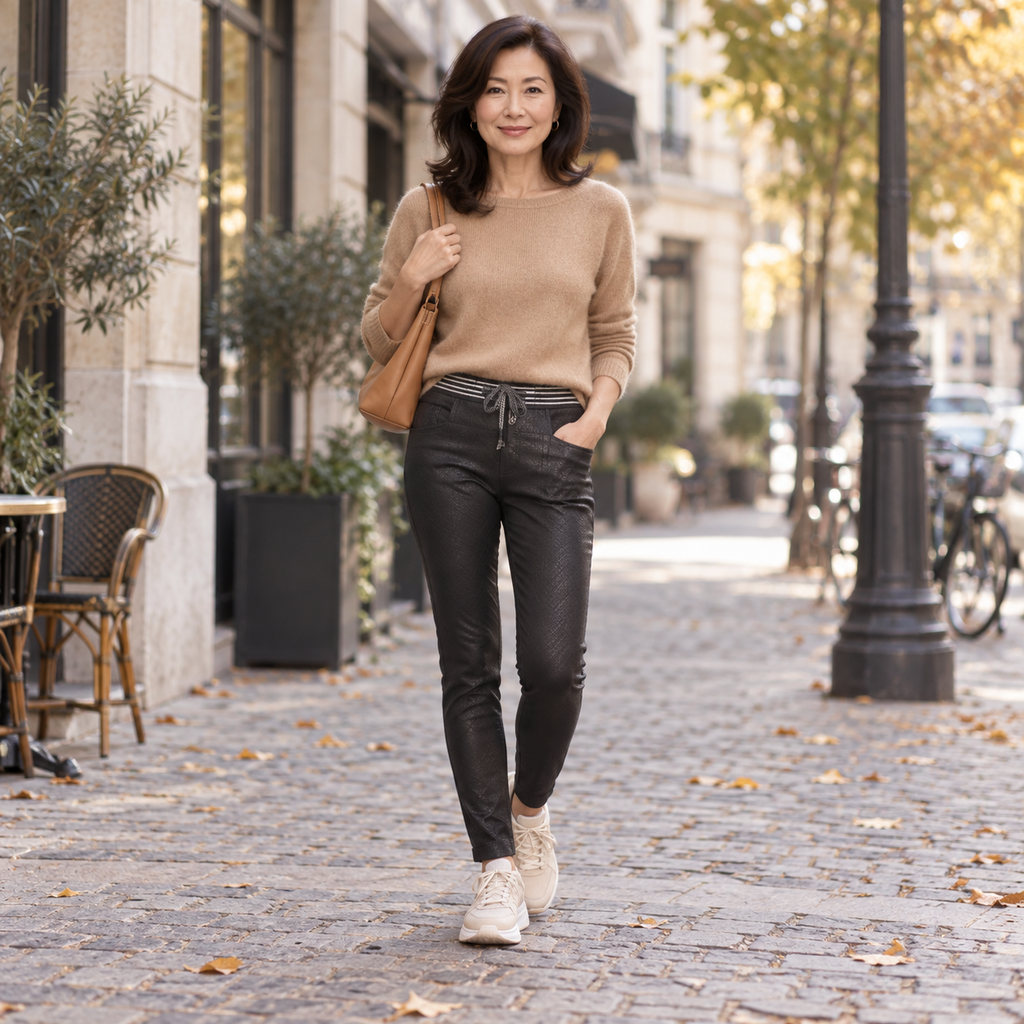 Pantalon jogging Céleste – Effet texturé