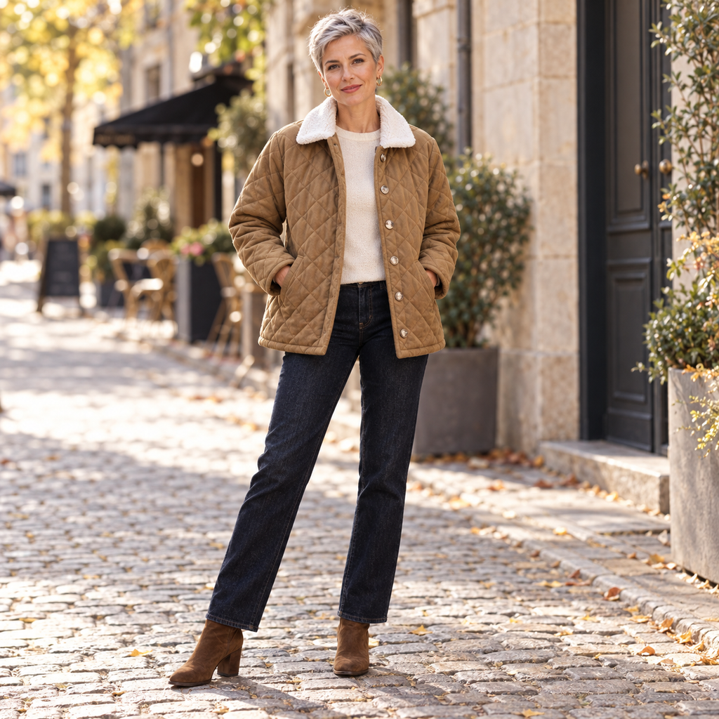Veste matelassée Albane – Col sherpa