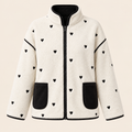 Veste réversible Valentine – Cœurs & sherpa
