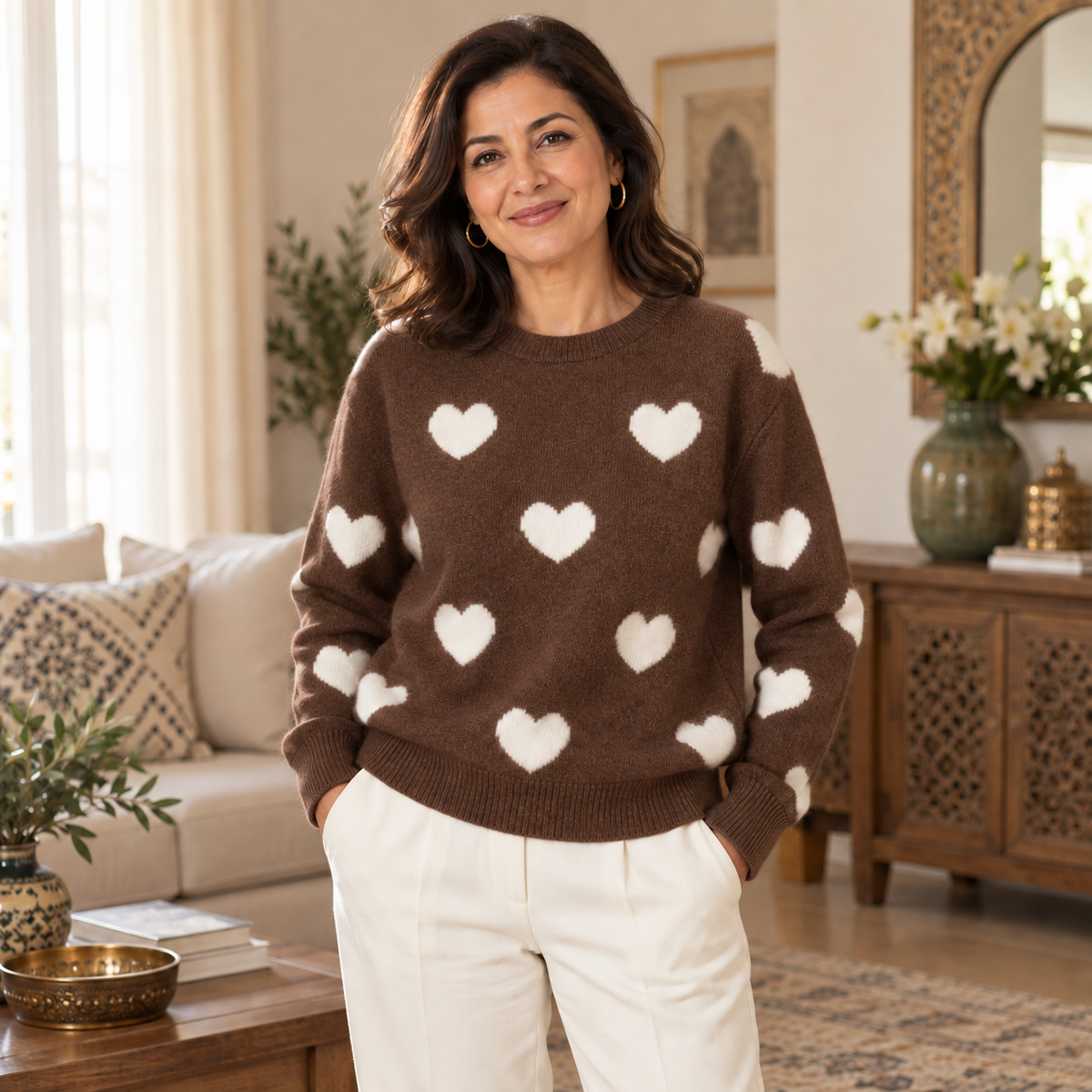 Pull "AMARA" – Motif Cœurs