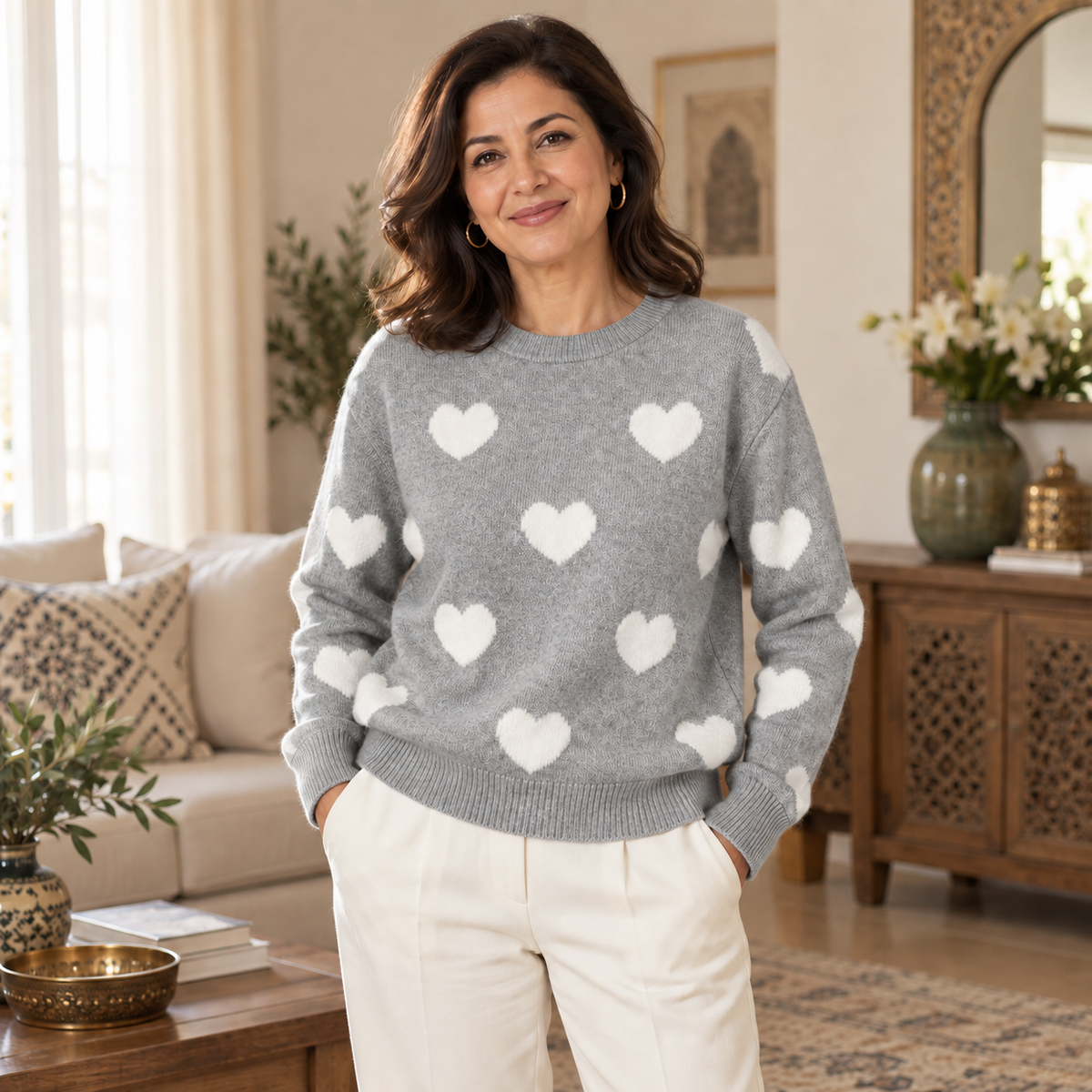 Pull "AMARA" – Motif Cœurs