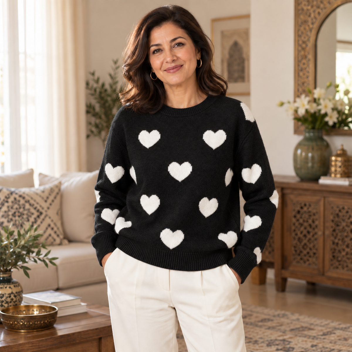 Pull "AMARA" – Motif Cœurs