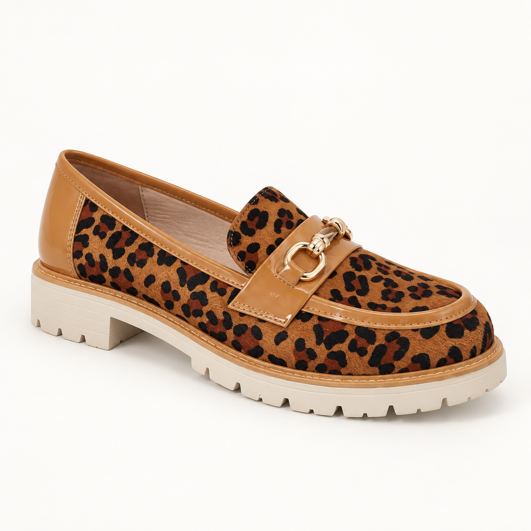 Mocassins Léopard Maëlys – Semelle Crantée