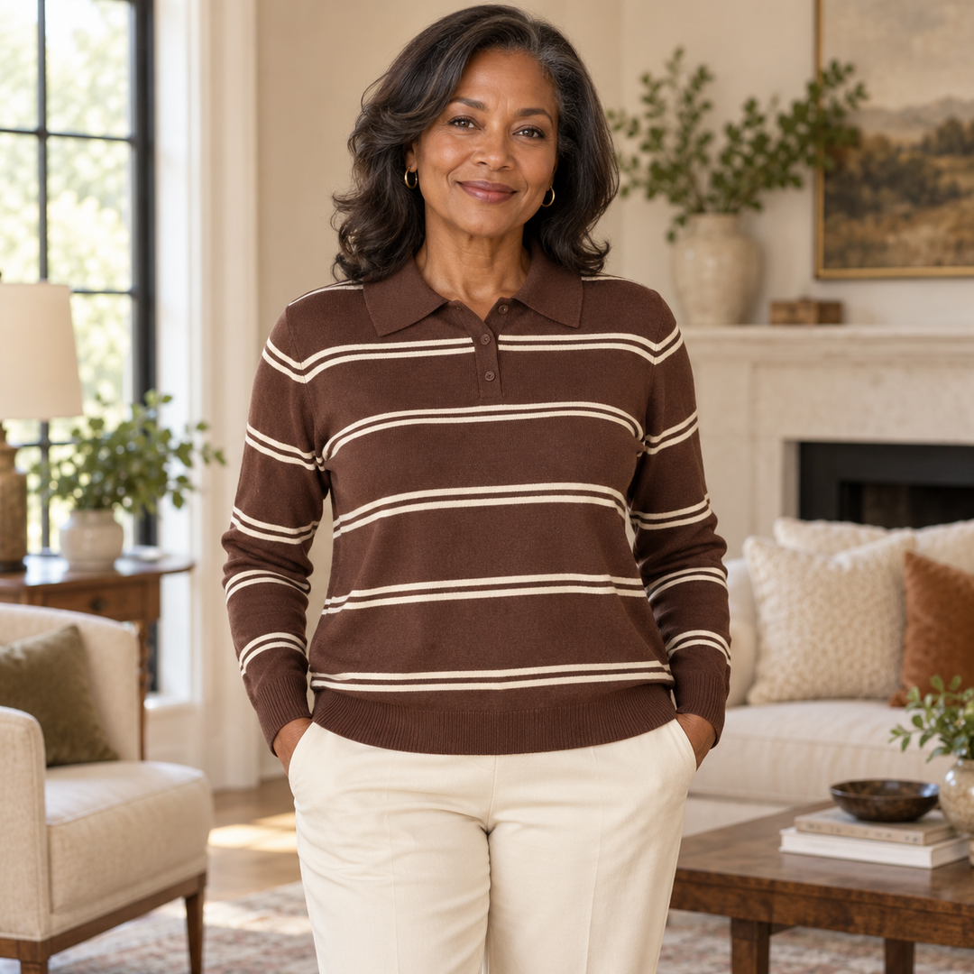 Pull Polo Solène – Rayures Fines