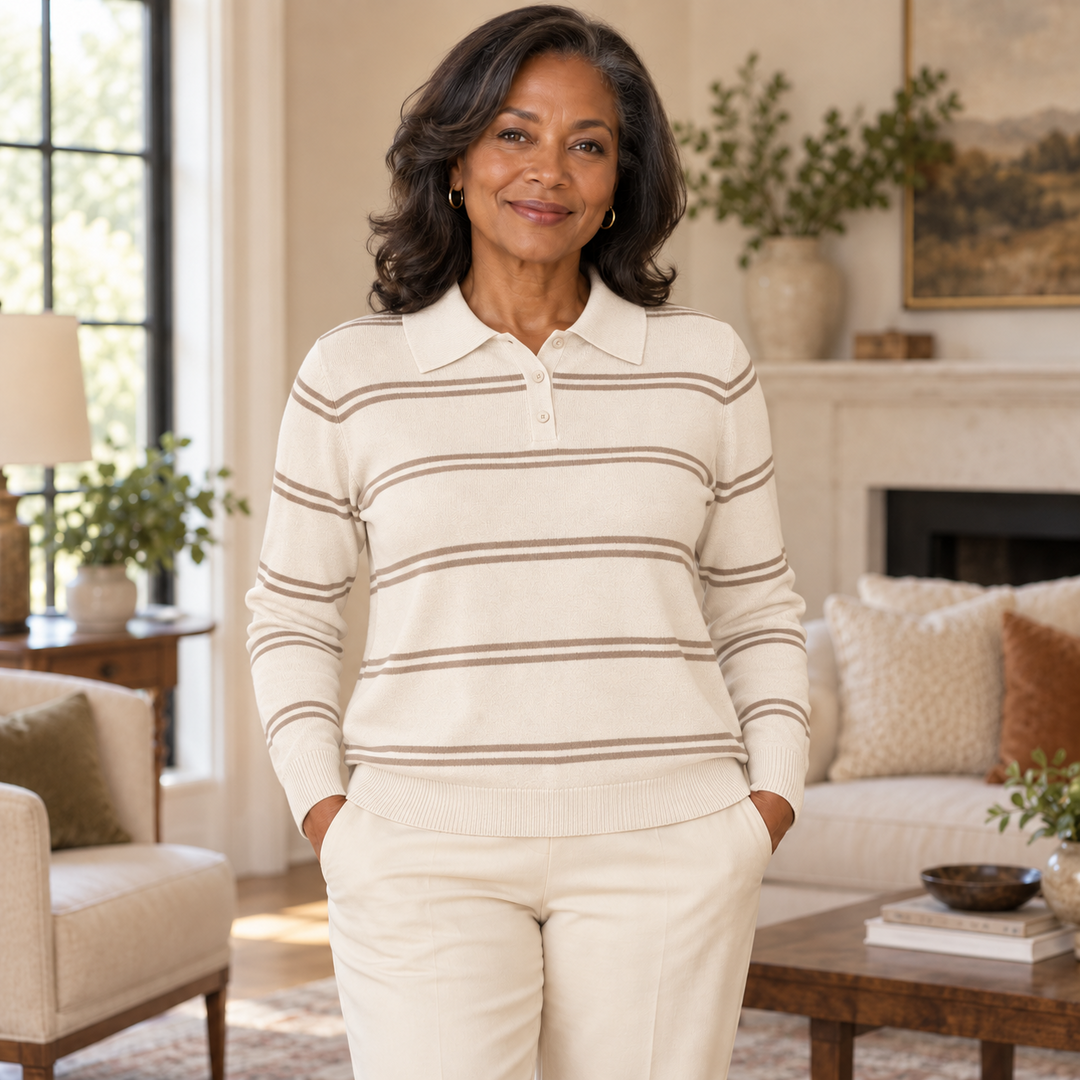 Pull Polo Solène – Rayures Fines