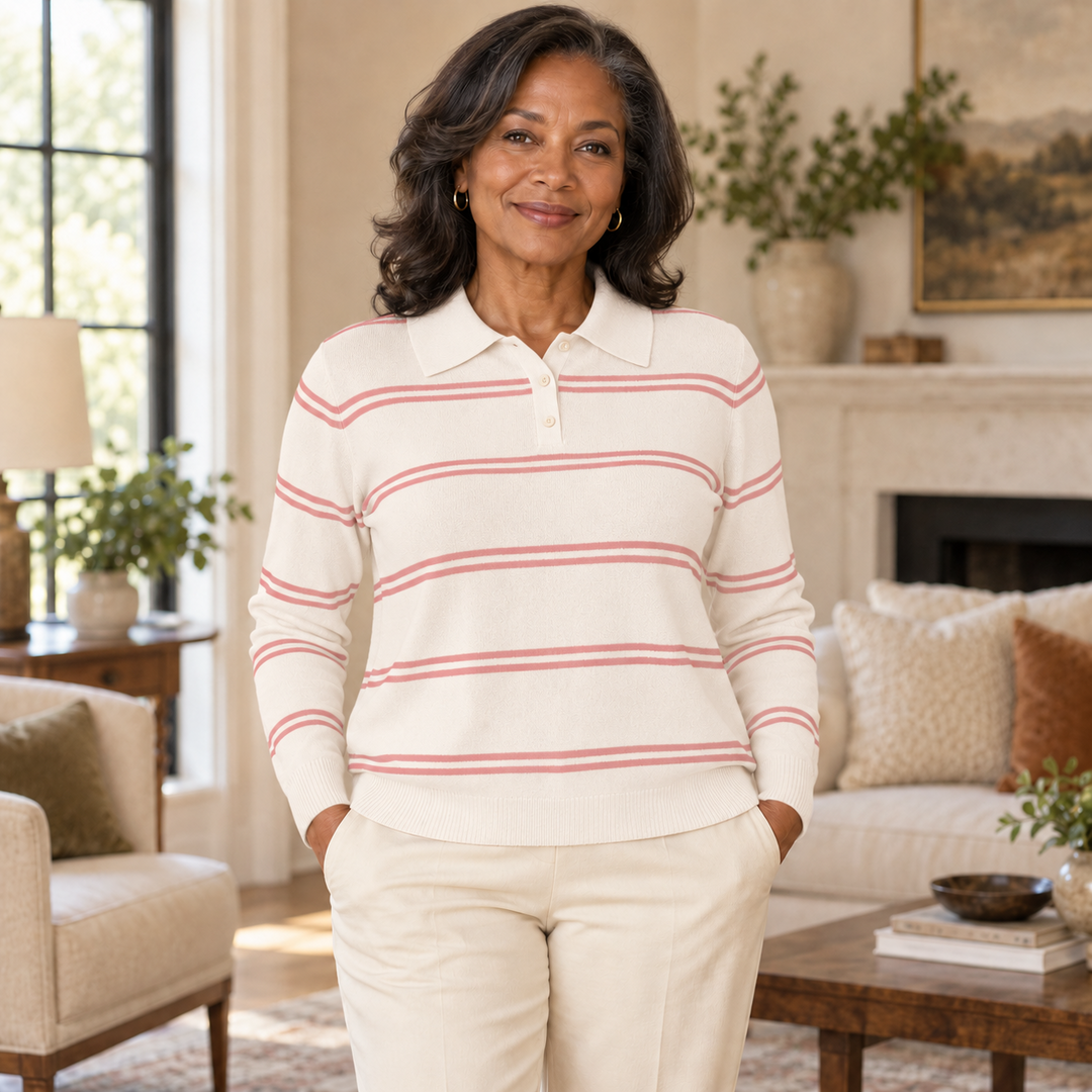 Pull Polo Solène – Rayures Fines