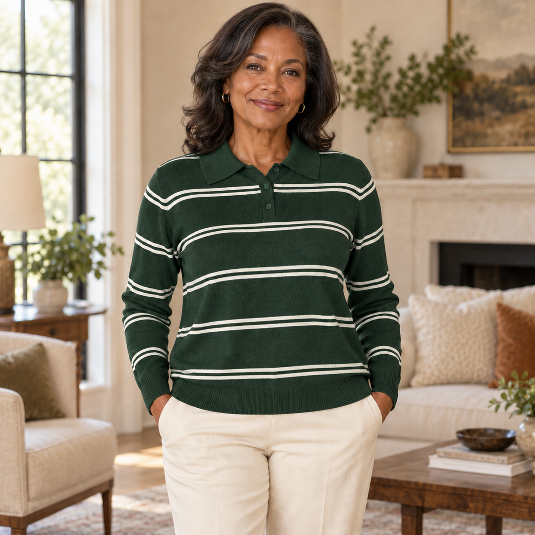 Pull Polo Solène – Rayures Fines